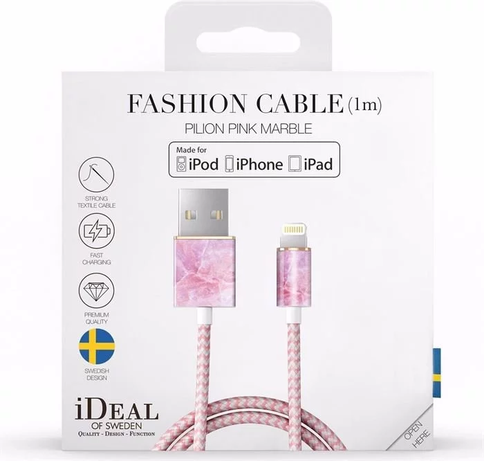 IDEAL OF SWEDEN Kabel - Lightning, USB 1m (Pink Marble) 4 IDEAL OF SWEDEN Kabel - Lightning, USB 1m (Pink Marble) – Bild 2