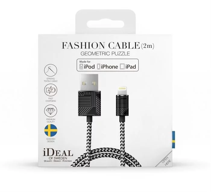 IDEAL OF SWEDEN Kabel - Lightning, USB 1m (Geometric Puzzle) 4 IDEAL OF SWEDEN Kabel - Lightning, USB 1m (Geometric Puzzle) – Bild 2